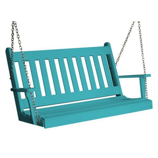 A & L Furniture A & L Furniture Poly Traditional English Swing 4ft / Aruba Blue Swing 860-4FT-Aruba Blue