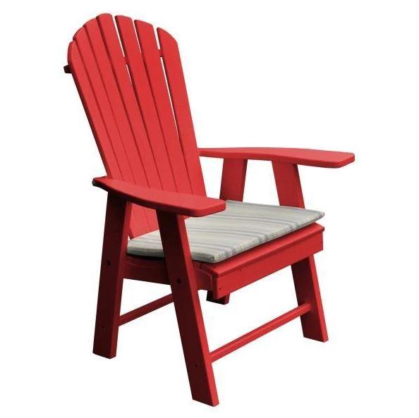 A & L Furniture A & L Furniture Poly Upright Adirondack Chair Bright Red Chair 882-Bright Red