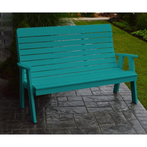 A & L Furniture A & L Furniture Poly Winston Garden Bench 4ft / Aruba Blue Bench 852-4FT-Aruba Blue