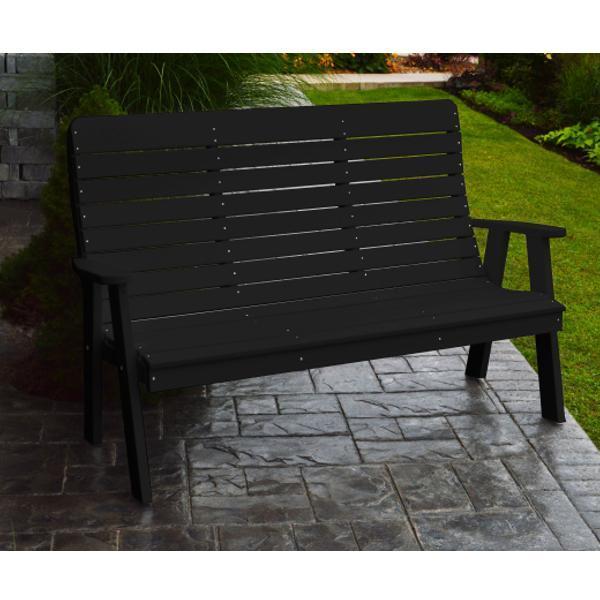 A & L Furniture A & L Furniture Poly Winston Garden Bench 4ft / Black Bench 852-4FT-Black