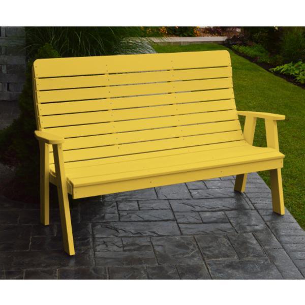 A & L Furniture A & L Furniture Poly Winston Garden Bench 4ft / Lemon Yellow Bench 852-4FT-Lemon Yellow