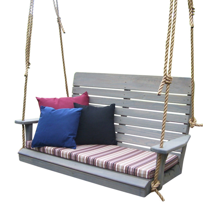 A & L Furniture A & L Furniture Pressure Treated Pine Highback Porch Swing 4FT / Cedar Swing 742PT-4FT-Cedar