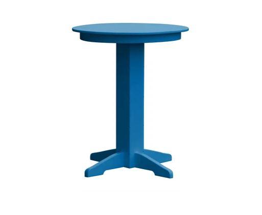 A & L Furniture A & L Furniture Round Bar Table- Specify for FREE 2" Umbrella Hole 33 Inch / Blue Bar Table 4180-Blue