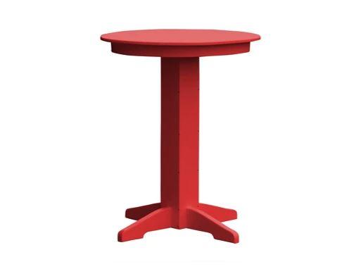 A & L Furniture A & L Furniture Round Bar Table- Specify for FREE 2" Umbrella Hole 33 Inch / Bright Red Bar Table 4180-BrightRed