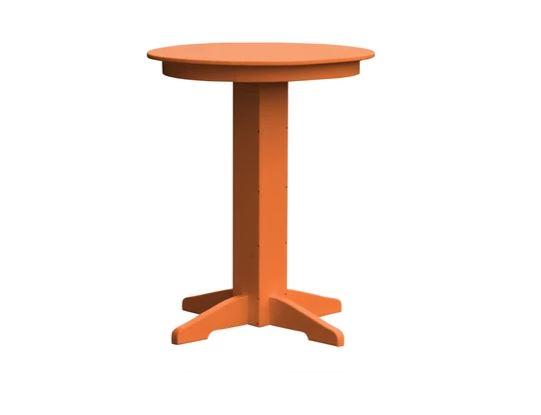 A & L Furniture A & L Furniture Round Bar Table- Specify for FREE 2" Umbrella Hole 33 Inch / Orange Bar Table 4180-Orange