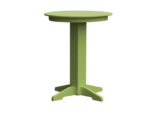 A & L Furniture A & L Furniture Round Bar Table- Specify for FREE 2" Umbrella Hole 33 Inch / Tropical Lime Bar Table 4180-TropicalLime