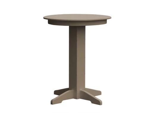 A & L Furniture A & L Furniture Round Bar Table- Specify for FREE 2" Umbrella Hole 33 Inch / Weathered Wood Bar Table 4180-WeatheredWood