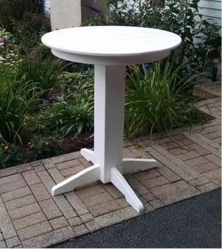 A & L Furniture A & L Furniture Round Bar Table- Specify for FREE 2" Umbrella Hole 33 Inch / White Bar Table 4180-White