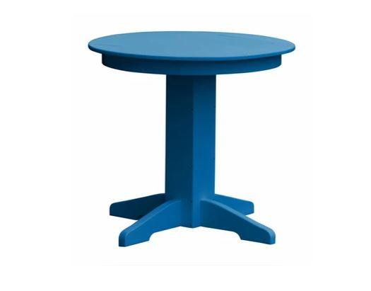 A & L Furniture A & L Furniture Round Dining Table- Specify for FREE 2" Umbrella Hole 33 Inch / Blue Dining Table 4140-Blue