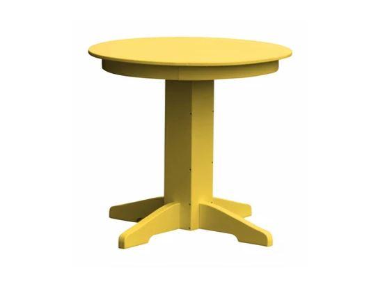 A & L Furniture A & L Furniture Round Dining Table- Specify for FREE 2" Umbrella Hole 33 Inch / Lemon Yellow Dining Table 4140-LemonYellow