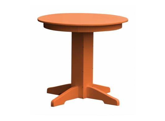A & L Furniture A & L Furniture Round Dining Table- Specify for FREE 2" Umbrella Hole 33 Inch / Orange Dining Table 4140-Orange