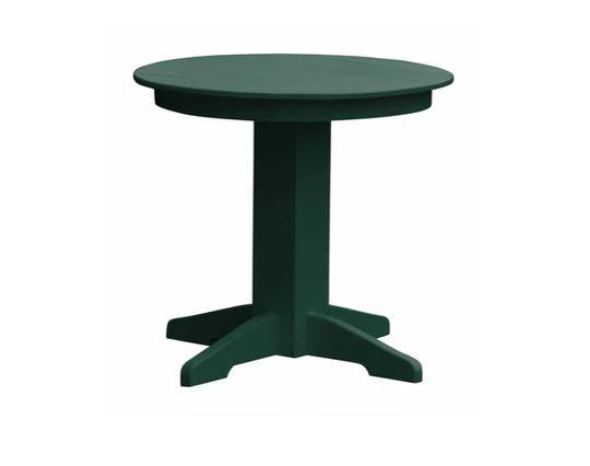 A & L Furniture A & L Furniture Round Dining Table- Specify for FREE 2" Umbrella Hole 33 Inch / Turf Green Dining Table 4140-TurfGreen