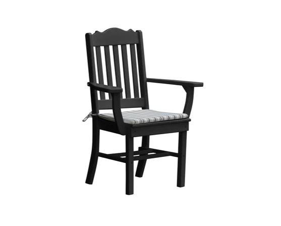 A & L Furniture A & L Furniture Royal Dining Chair w/ Arms Black Dining Chair 4112-Black