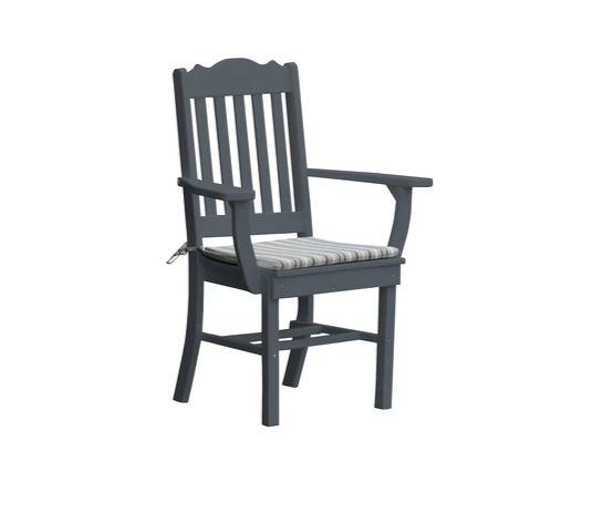 A & L Furniture A & L Furniture Royal Dining Chair w/ Arms Dark Gray Dining Chair 4112-DarkGray