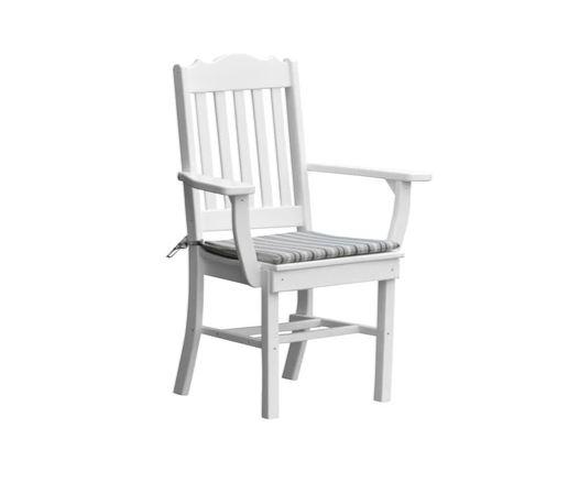 A & L Furniture A & L Furniture Royal Dining Chair w/ Arms White Dining Chair 4112-White