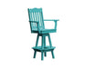 A & L Furniture A & L Furniture Royal Swivel Bar Chair w/ Arms Aruba Blue Dining Chair 4122-ArubaBlue