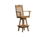 A & L Furniture A & L Furniture Royal Swivel Bar Chair w/ Arms Cedar Dining Chair 4122-Cedar