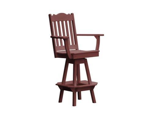 A & L Furniture A & L Furniture Royal Swivel Bar Chair w/ Arms Cherry Wood Dining Chair 4122-CherryWood