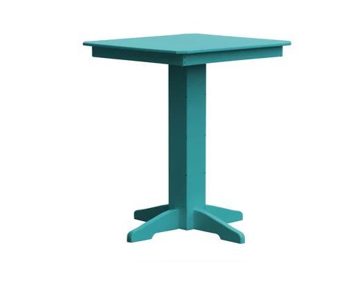 A & L Furniture A & L Furniture Square Bar Table- Specify for FREE 2" Umbrella Hole 33 Inch / Aruba Blue Bar Table 4190-ArubaBlue