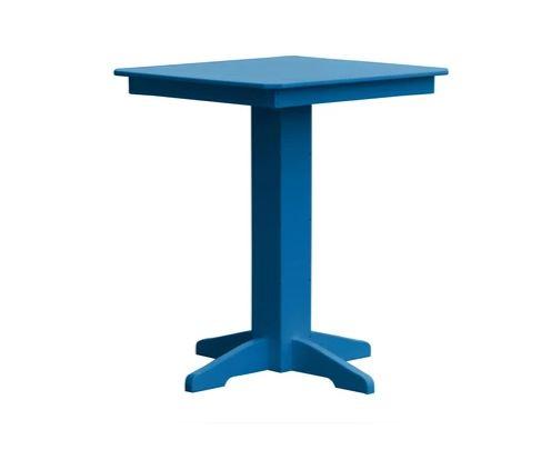 A & L Furniture A & L Furniture Square Bar Table- Specify for FREE 2" Umbrella Hole 33 Inch / Blue Bar Table 4190-Blue