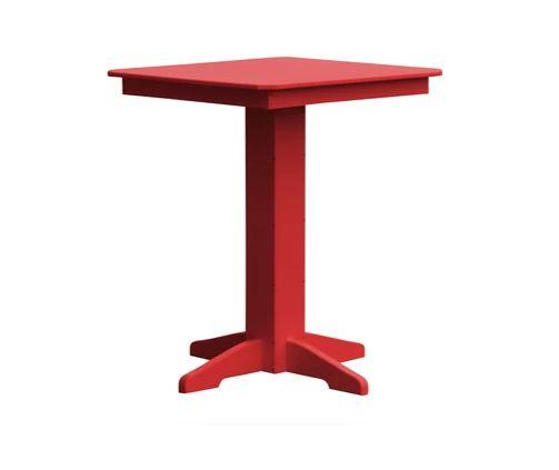 A & L Furniture A & L Furniture Square Bar Table- Specify for FREE 2" Umbrella Hole 33 Inch / Bright Red Bar Table 4190-BrightRed