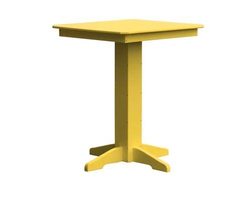 A & L Furniture A & L Furniture Square Bar Table- Specify for FREE 2" Umbrella Hole 33 Inch / Lemon Yellow Bar Table 4190-LemonYellow