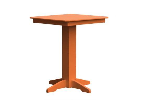 A & L Furniture A & L Furniture Square Bar Table- Specify for FREE 2" Umbrella Hole 33 Inch / Orange Bar Table 4190-Orange