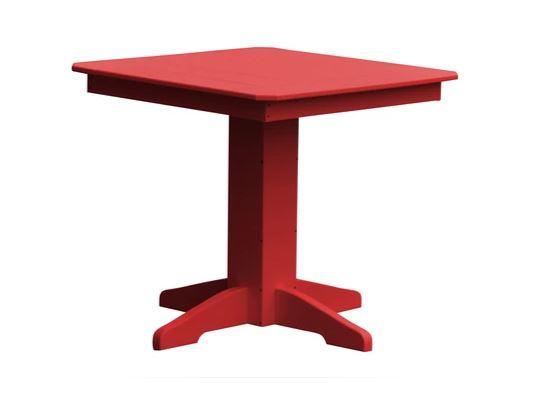 A & L Furniture A & L Furniture Square Dining Table- Specify for FREE 2" Umbrella Hole 33 Inch / Bright Red Dining Table 4150-BrightRed