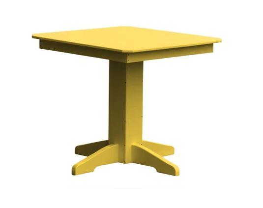 A & L Furniture A & L Furniture Square Dining Table- Specify for FREE 2" Umbrella Hole 33 Inch / Lemon Yellow Dining Table 4150-LemonYellow