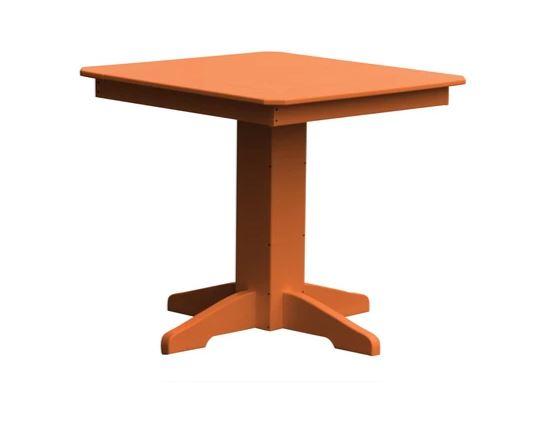 A & L Furniture A & L Furniture Square Dining Table- Specify for FREE 2" Umbrella Hole 33 Inch / Orange Dining Table 4150-Orange