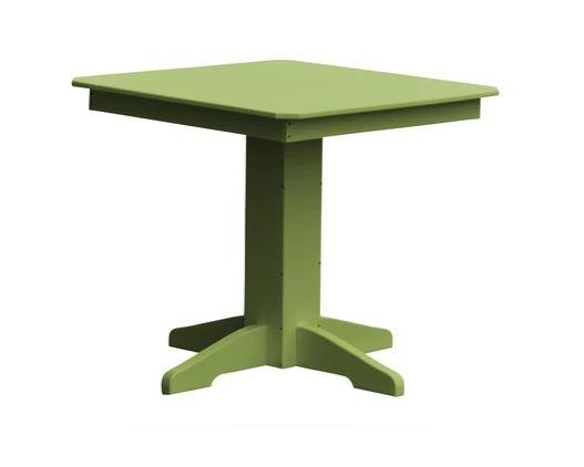 A & L Furniture A & L Furniture Square Dining Table- Specify for FREE 2" Umbrella Hole 33 Inch / Tropical Lime Dining Table 4150-TropicalLime