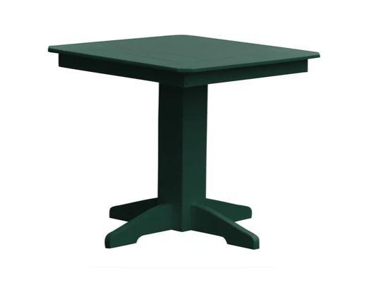 A & L Furniture A & L Furniture Square Dining Table- Specify for FREE 2" Umbrella Hole 33 Inch / Turf Green Dining Table 4150-TurfGreen