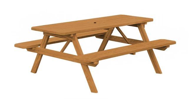 A & L Furniture A & L Furniture Table w/Attached Benches - Specify for FREE 2" Umbrella Hole Table & Benche
