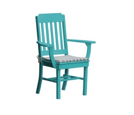 A & L Furniture A & L Furniture Traditional Dining Chair w/ Arms Aruba Blue Dining Chair 4111-ArubaBlue