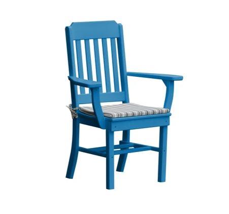 A & L Furniture A & L Furniture Traditional Dining Chair w/ Arms Blue Dining Chair 4111-Blue