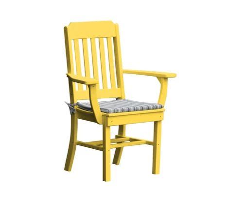 A & L Furniture A & L Furniture Traditional Dining Chair w/ Arms Lemon Yellow Dining Chair 4111-LemonYellow