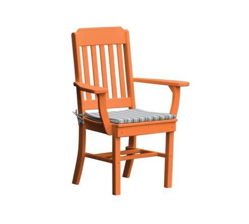 A & L Furniture A & L Furniture Traditional Dining Chair w/ Arms Orange Dining Chair 4111-Orange