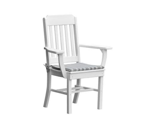 A & L Furniture A & L Furniture Traditional Dining Chair w/ Arms White Dining Chair 4111-White
