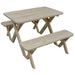A & L Furniture A & L Furniture Yellow Pine Cross-leg Table w/2 Benches Unfinished Table & Benches