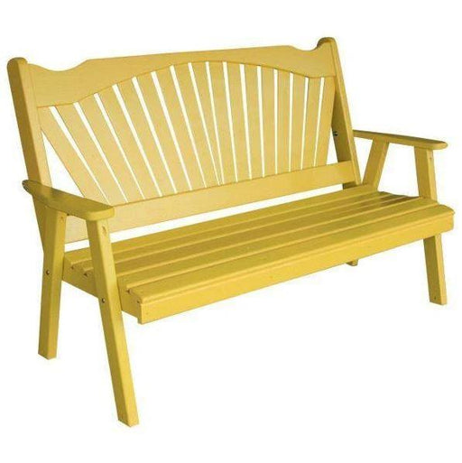 A & L Furniture A & L Furniture Yellow Pine Fanback Garden Bench 4ft / Unfinished Bench 481-4FT-Unfinished