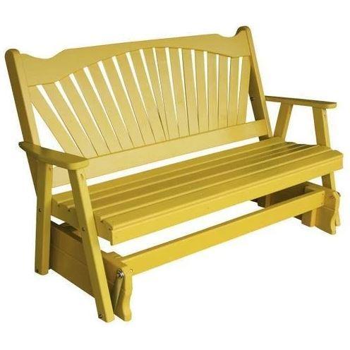 A & L Furniture A & L Furniture Yellow Pine Fanback Glider 4ft / Unfinished Glider 581-4FT-Unfinished