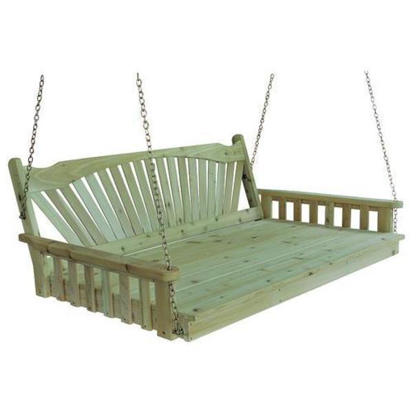 A & L Furniture A & L Furniture Yellow Pine Fanback Swing 4ft / Unfinished Swing 382-4FT-Unfinished