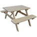 A & L Furniture A & L Furniture Yellow Pine Picnic Table With Attached Benches Unfinished Table & Benches