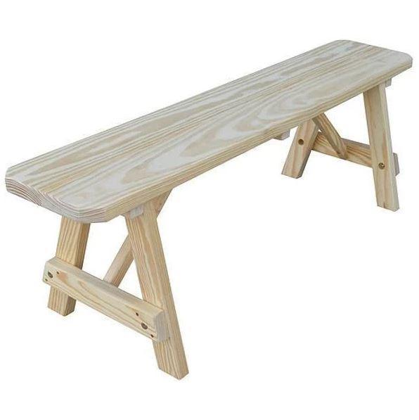 A & L Furniture A & L Furniture Yellow Pine Traditional Bench Only 2ft / Unfinished Bench 152-2FT-Unfinished