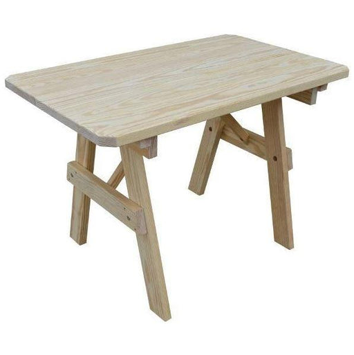 A & L Furniture A & L Furniture Yellow Pine Traditional Table Only Unfinished 4ft / Unfinished / No Thanks Table & Benches 141-4FT-Unfinished-NT