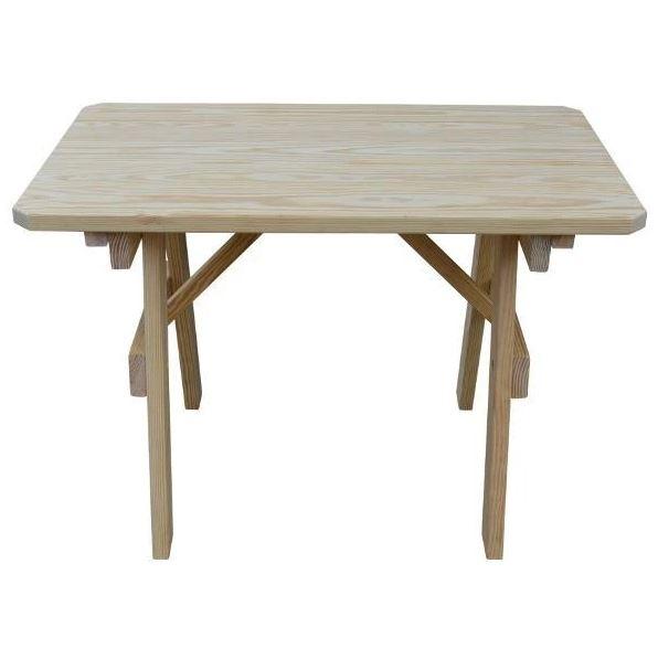 A & L Furniture A & L Furniture Yellow Pine Traditional Table Only Unfinished Table & Benches
