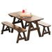 A & L Furniture A & L Furniture Yellow Pine Traditional Table w/2 Benches Black Table & Benches