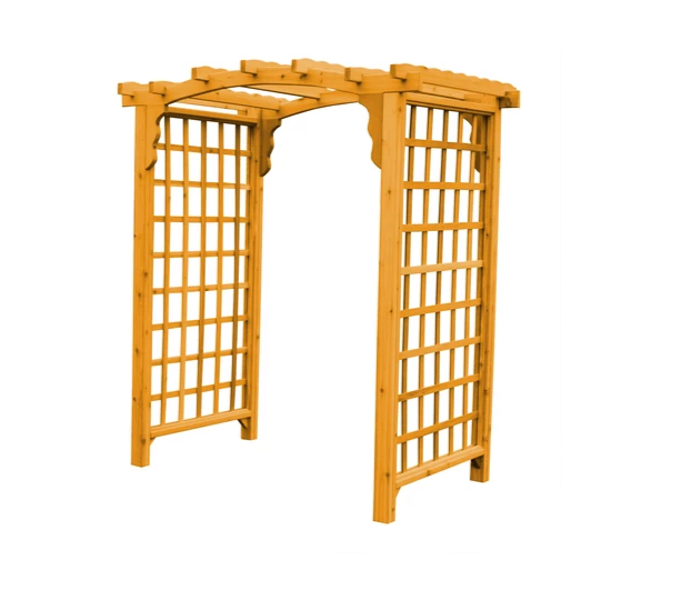 A & L Furniture Amish Handcrafted Cedar Wood Cambridge Arbor 4 ft / Natural Stain Cedar 1404C-NS