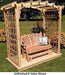 A & L Furniture Amish Handcrafted Cedar Wood Cambridge Arbor w/ Deck & Glider 5 ft / Gray Stain Cedar 1536C-GS