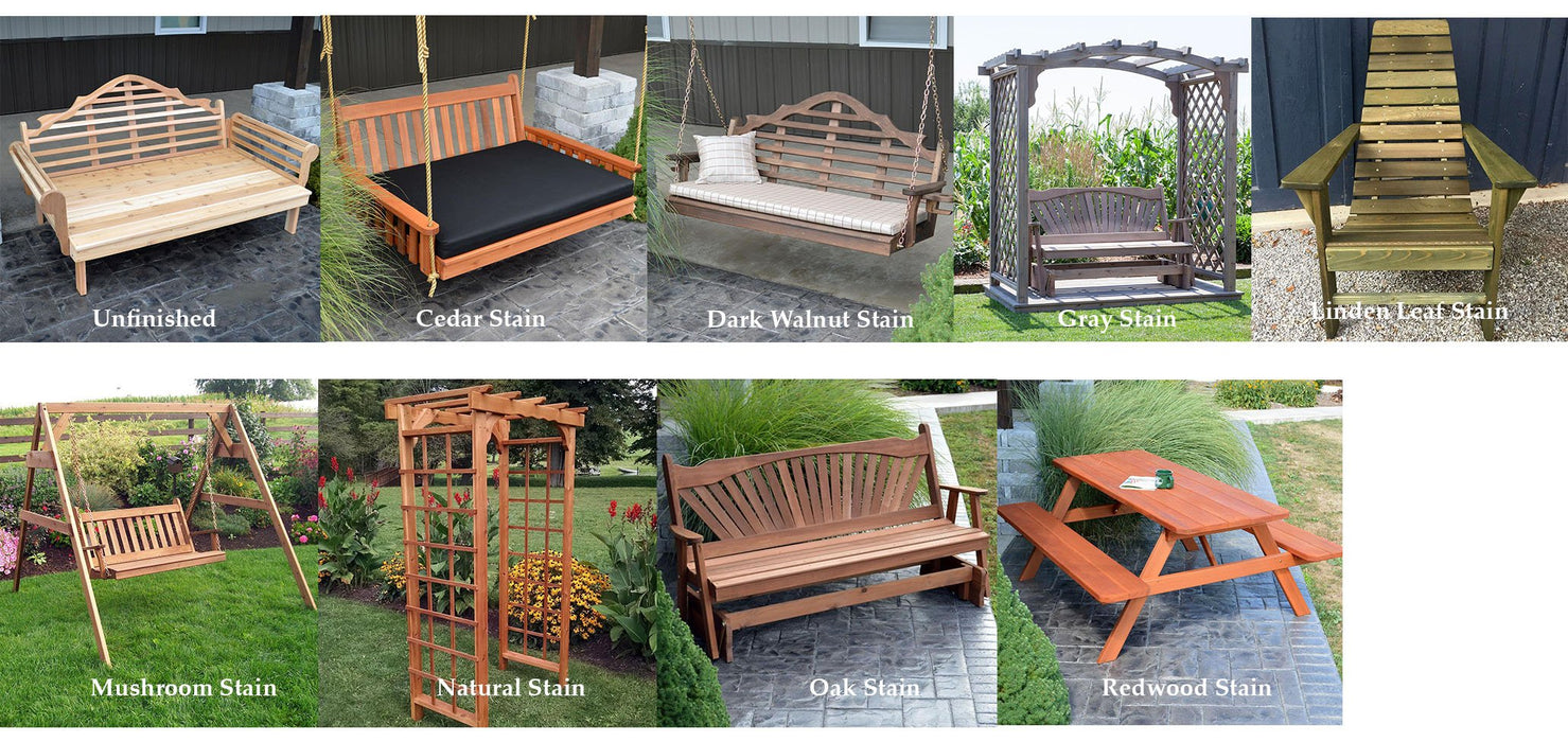 A & L Furniture Amish Handcrafted Cedar Wood Covington Arbor w/ Deck & Swing Cedar
